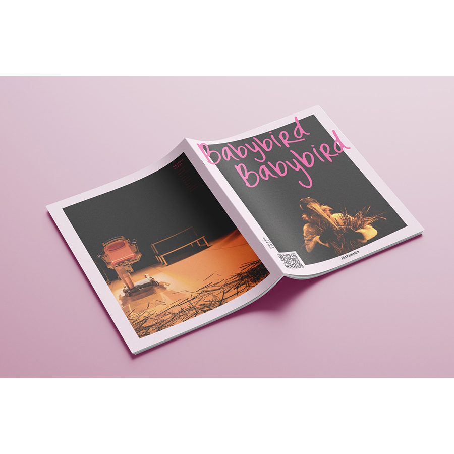 Booklet design for the theatrical performance "Babybird Babybird", designed by Christofili Kontolefa @christofilikon
