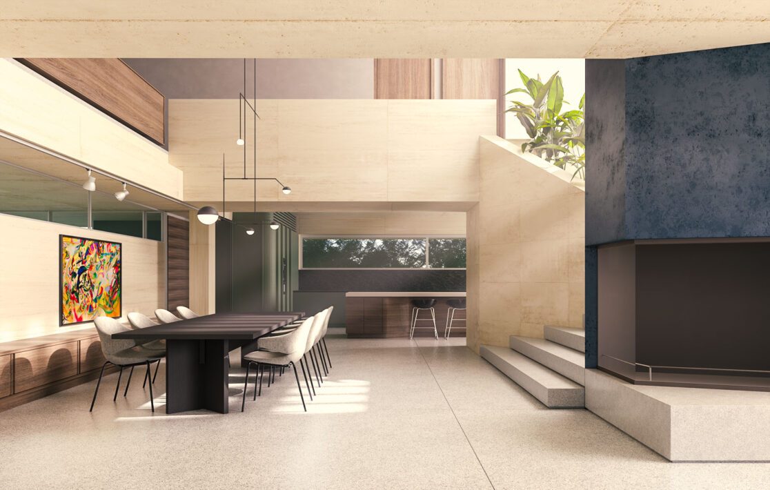 ArchEnnea proposal for a new apartment building in southern suburbs of Athens: Living room A